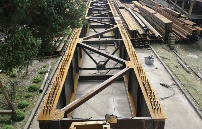 Steel bridge girder frame