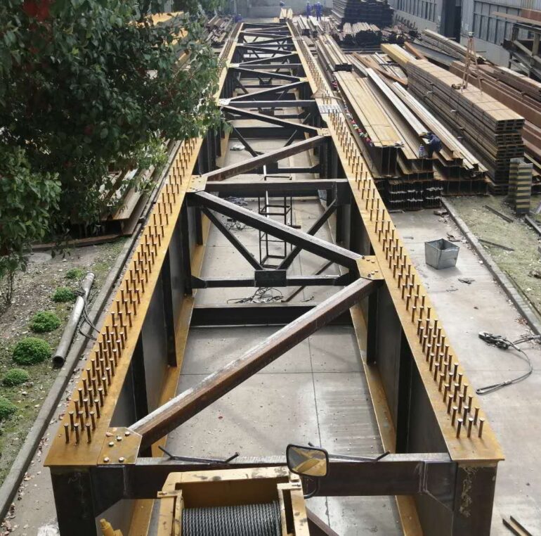 Steel bridge girder frame