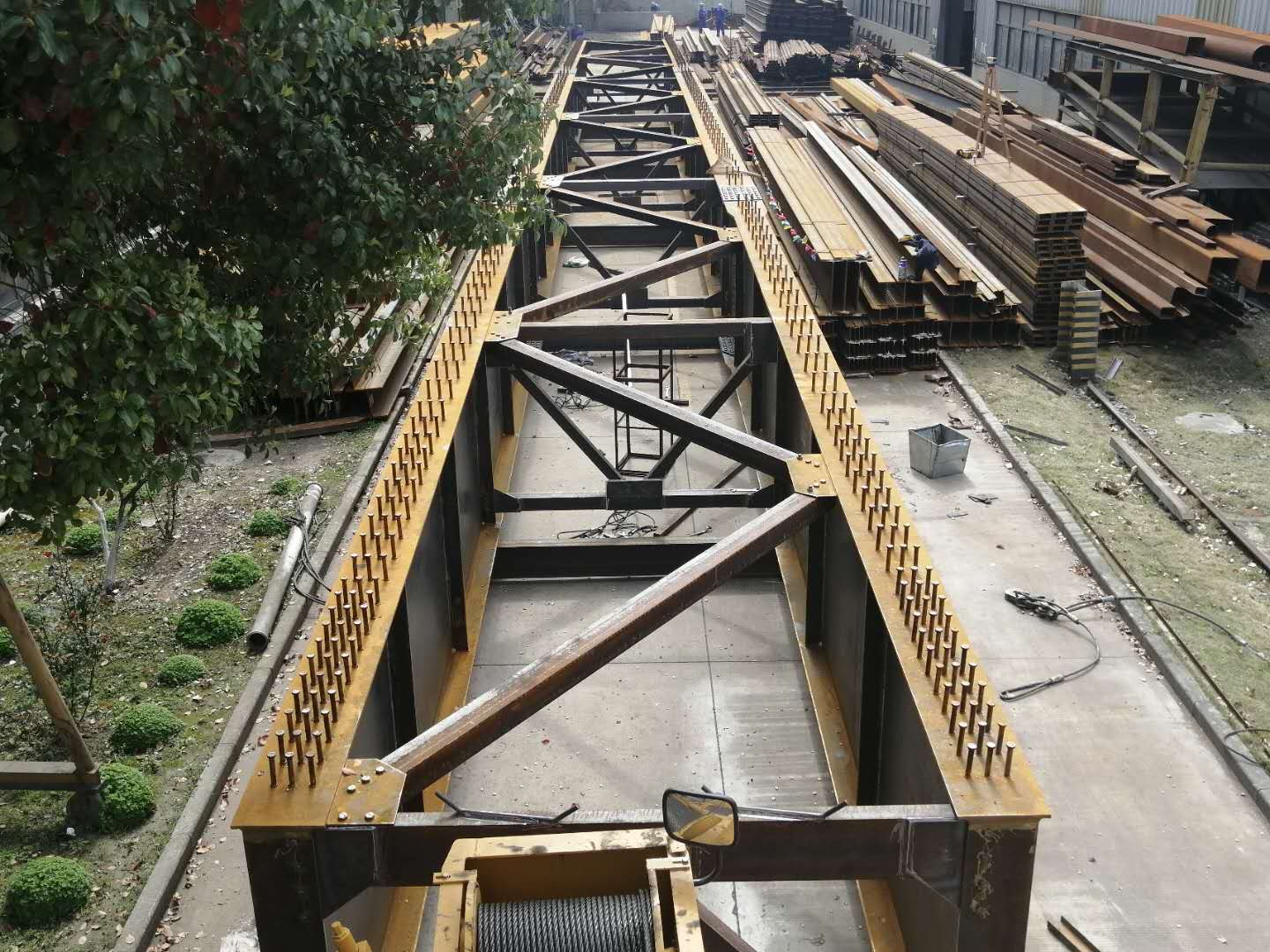 Steel bridge girder frame