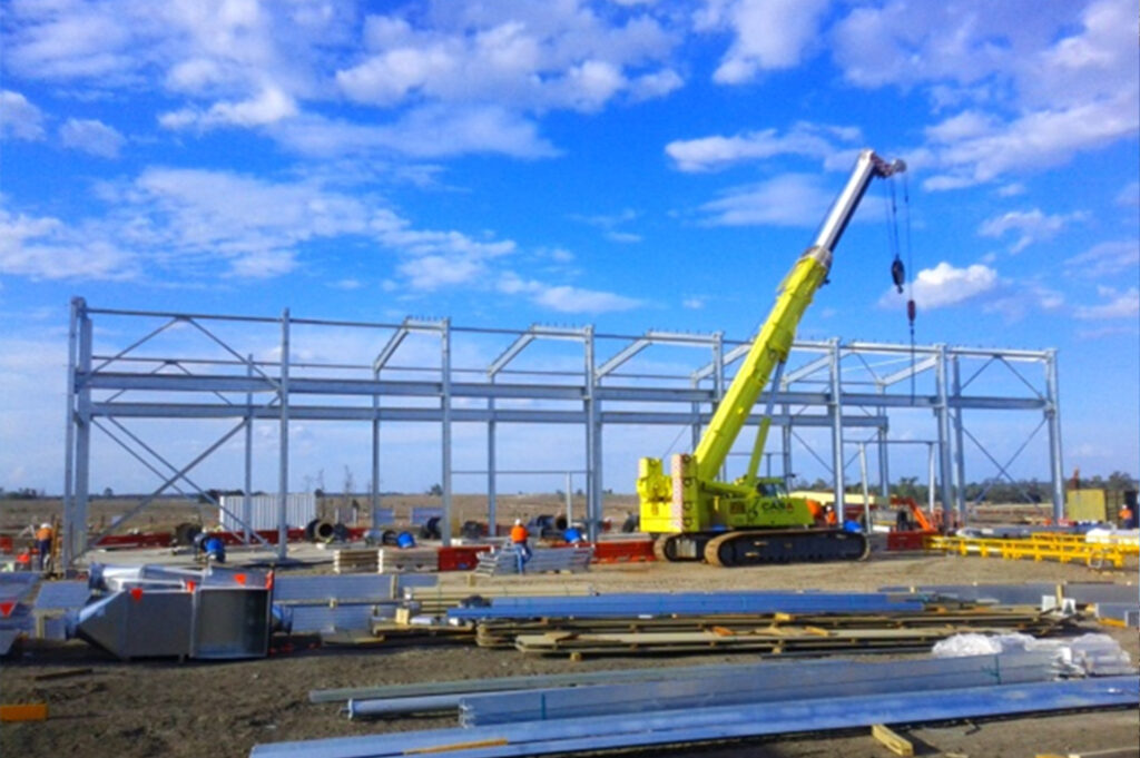 Erection of Steel Frame Building for Hangar