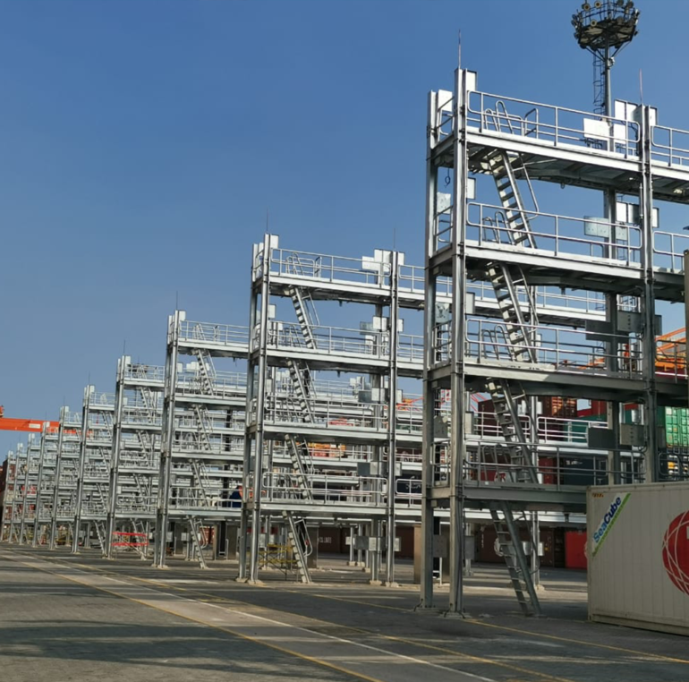 Steel structure - reefer racks stacked